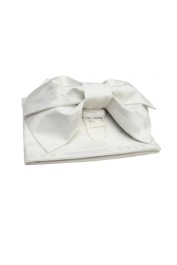 Japanese Kimono Obi Belt Cummerbund Sash, Waistband Japanese Traditional Bow, Women Summer Bathrobe Durable Geisha Waist Belt White