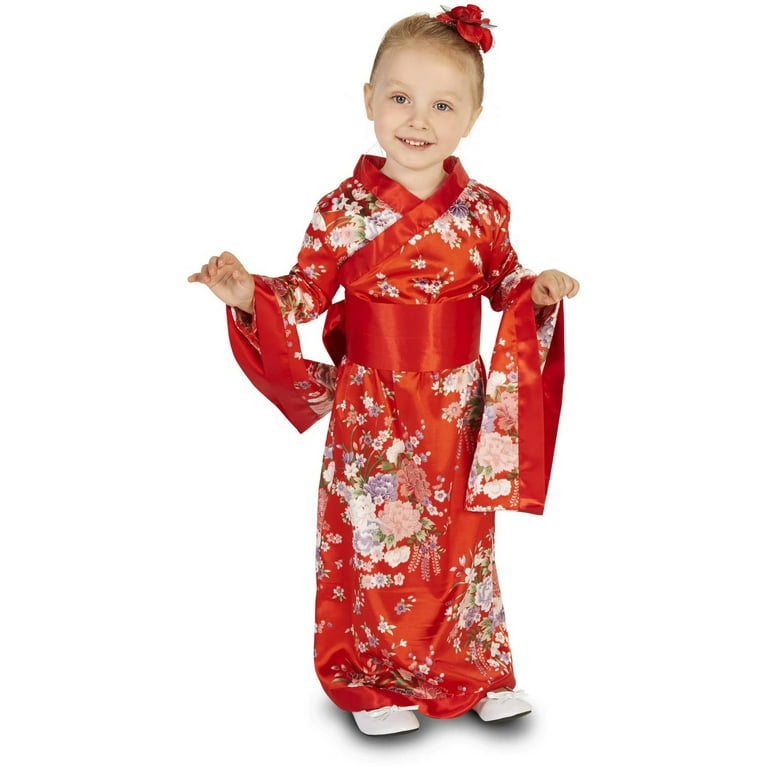 Japanese Kimono Toddler Halloween Costume, Size 3T-4T