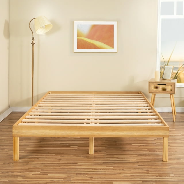 Japanese King Bed Frame, Low Profile bed frame, No Box Spring Needed