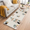 thumbnail image 1 of Japanese Kitchen Runner Rug 2x6 Washable Runners for Hallway Non Slip Farmhouse Cartoon Cats Green Vegetation Plants Large Area Rug Indoor Floor Carpet for Bathroom Laundry Entryway Bedroom, 1 of 8