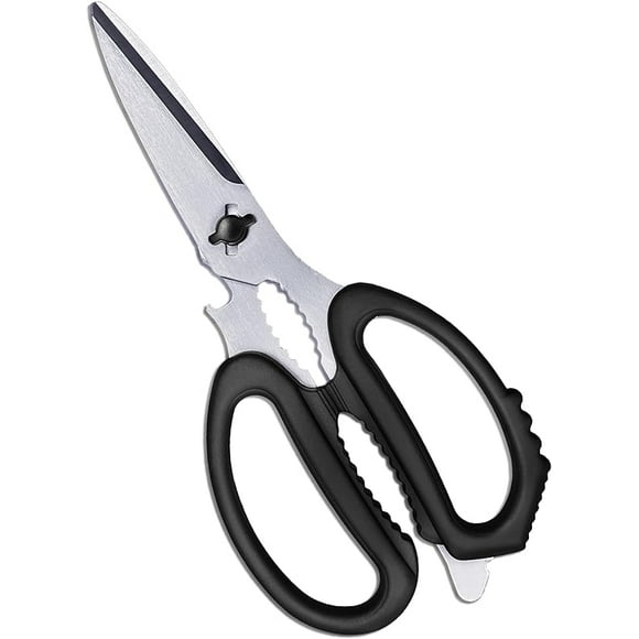 Japanese Kitchen Scissors Heavy Duty 8.2", Made in JAPAN, Dishwasher Safe Come Apart Blade, Multipurpose Kitchen Scissors, Sharp Serrated Japanese Stainless Steel, Black