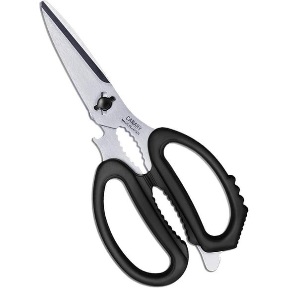 Japanese Kitchen Scissors Heavy Duty 8.2", Made in JAPAN, Dishwasher Safe Come Apart Blade, Multipurpose Kitchen Scissors, Sharp Serrated Japanese Stainless Steel, Black