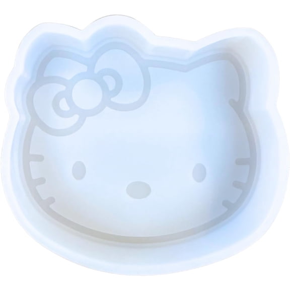 Japanese Kitty Freshie Silicone Mold 3.5 x 3.75 x 0.8 inches Cat with Bow Scented Aroma Beads Supplies Resin, Car Candles, Soap Oven Safe Bake Heat Resistant to 400 F