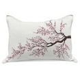 thumbnail image 1 of Japanese Knitted Quilt Pillowcover, Branch of a Flourishing Sakura Tree Flowers Cherry Blossoms Spring Theme Art, Standard King Size Pillow Cover for Bedroom, 36" x 20", Pink Dark Brown, by Ambesonne, 1 of 2