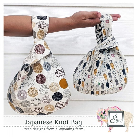 Japanese Knot Bag Sewing Pattern by Rana Heredia from Sewn Wyoming