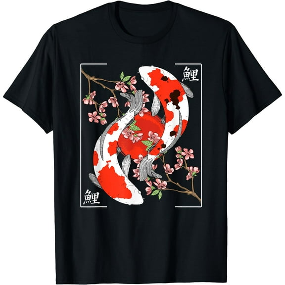 Japanese Koi Carp Fish Nishikigoi Aesthetic Cherry Blossom T-Shirt