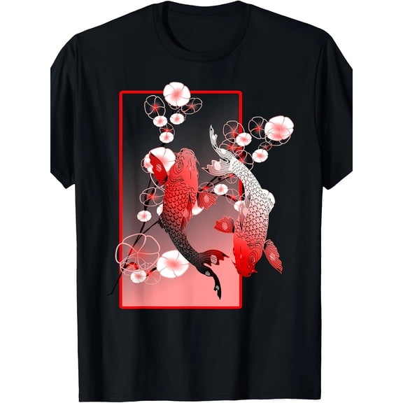 Japanese Koi Carp Nishikigoi Fish Cherry Blossom T Shirt