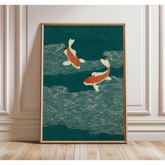 Japanese Koi Fish Art Print Asian Decor