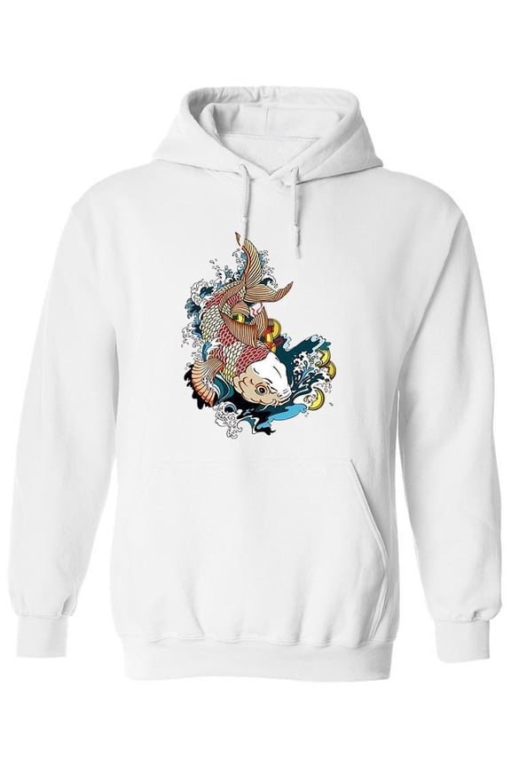Japanese Koi Fish! Hoodie Men -Image by Shutterstock, Male Medium