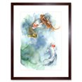 thumbnail image 1 of Japanese Koi Fish Pond Art Print Framed Poster Wall Decor 9x7 inch, 1 of 5