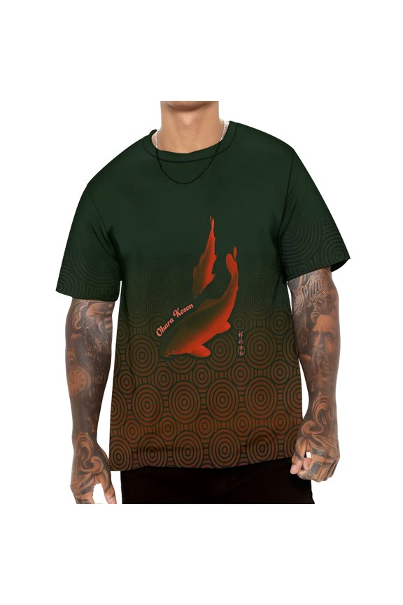 Japanese Koi Gradient Color cotton T-shirt