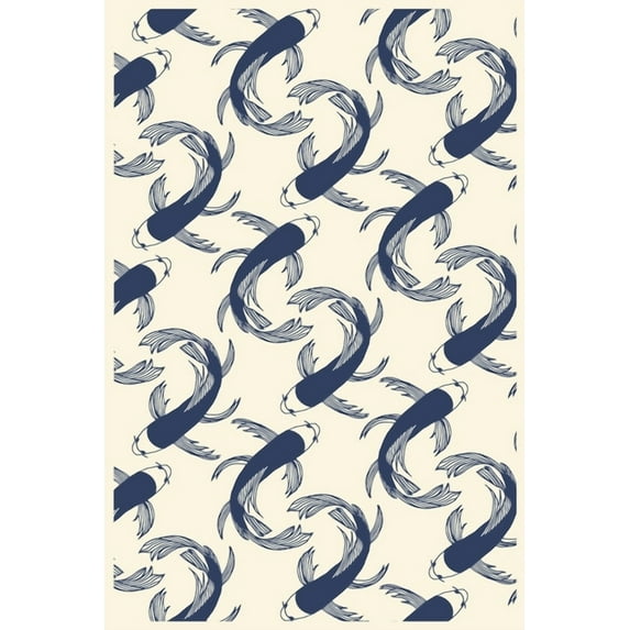 Japanese Koi Pattern: Paper Games Hangman (6x9 Inches) with 120 Pages (Paperback)