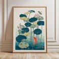 Japanese Koi Pond Wall Art Print, Lotus Flower Botanical, Zen Water ...