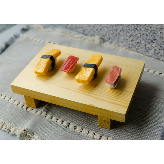 Japanese Korean Sashimi Sushi Kimbap Geta Bamboo Wood Serving Plate 10"L 2-Pack