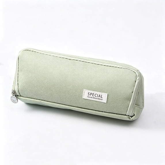 Japanese & Korean Style Multi-layer Cloth Pencil Case - 2pcs, High-quality Fabric, Multifunctional Storage for Pencils, Erasers, Cards & Notes, Ideal for Students and Office Use,Green
