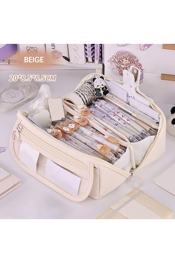 Japanese And Korean Style Multi-layer Cloth Pencil Case Student Stationery Storage Box Pencil Case Crossborder Pen Container, Usupdd Japanese And Korean Style Multi-layer
