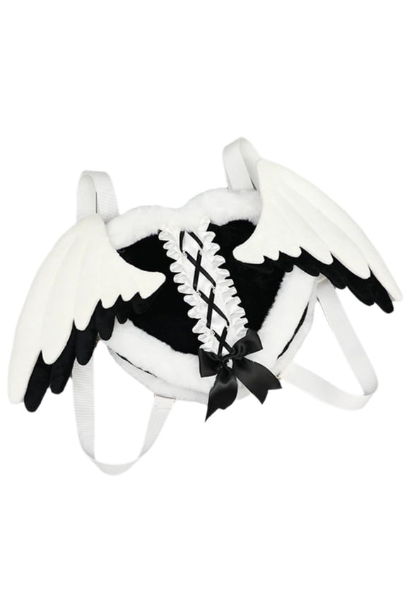 Japanese Lace Bow Cat Ear Backpack Women's Sweet Lolita Black Pink Shoulder Bag