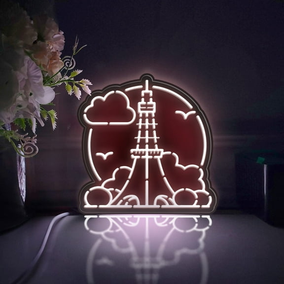 Japanese Landmark Tokyo Led Light Box, Dimmable Neon-Like Light Signs USB Power for Wall Decor Bedroom Decoration, Static Light (WxH) 11"x11"