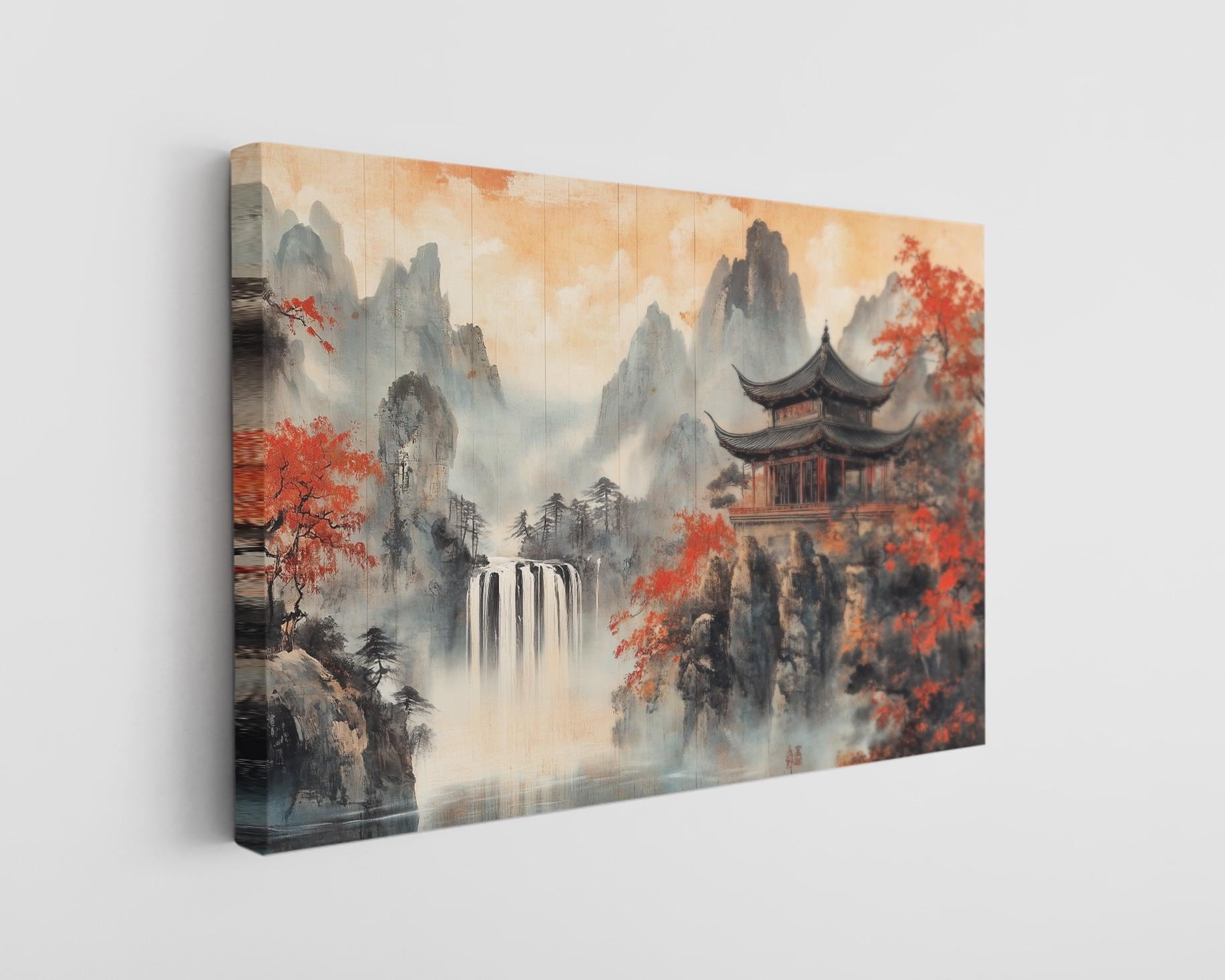 Japanese Landscape Canvas Wall Art - High-Quality Traditional Print ...
