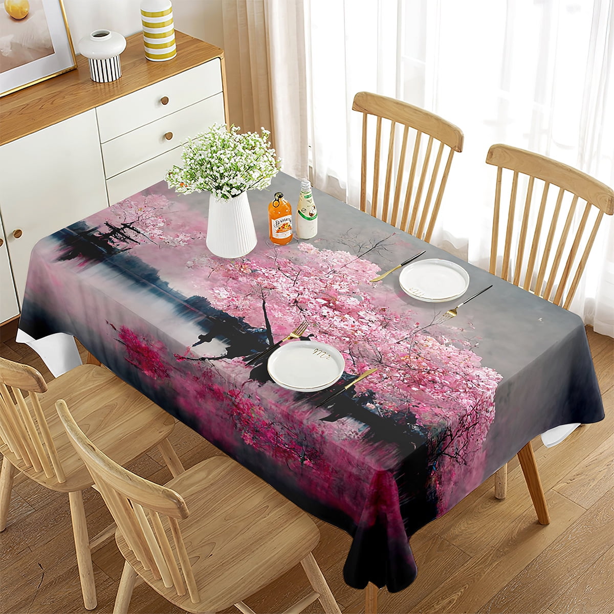 Japanese Landscape Cherry Blossom Flower Print Home Kitchen Desk Coffee