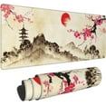 thumbnail image 1 of Japanese Landscape Cherry Blossom Gaming Mouse Pad XL, Non Slip Rubber Base Mousepad, Stitched Edges Desk Pad, Extended Large Mice Pad,31.5 X 11.8 Inch, 1 of 6