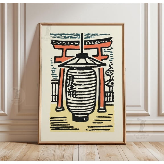 Japanese Lantern Torii Gate Traditional Asian Wall Decor Art Unframed Paper Print