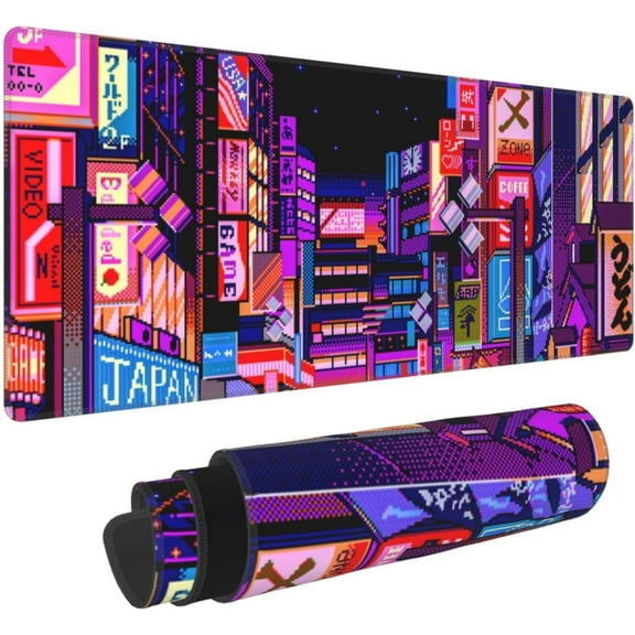 Japanese Large Mouse Pad XXL Extended Gaming Mousepad Desk Pad 35.4 x 15.7 Inch, Purple Japanese Anime Mouse Pad Gaming Non-Slip Rubber Base Mouse Pads for Office Computer Laptop Gamers