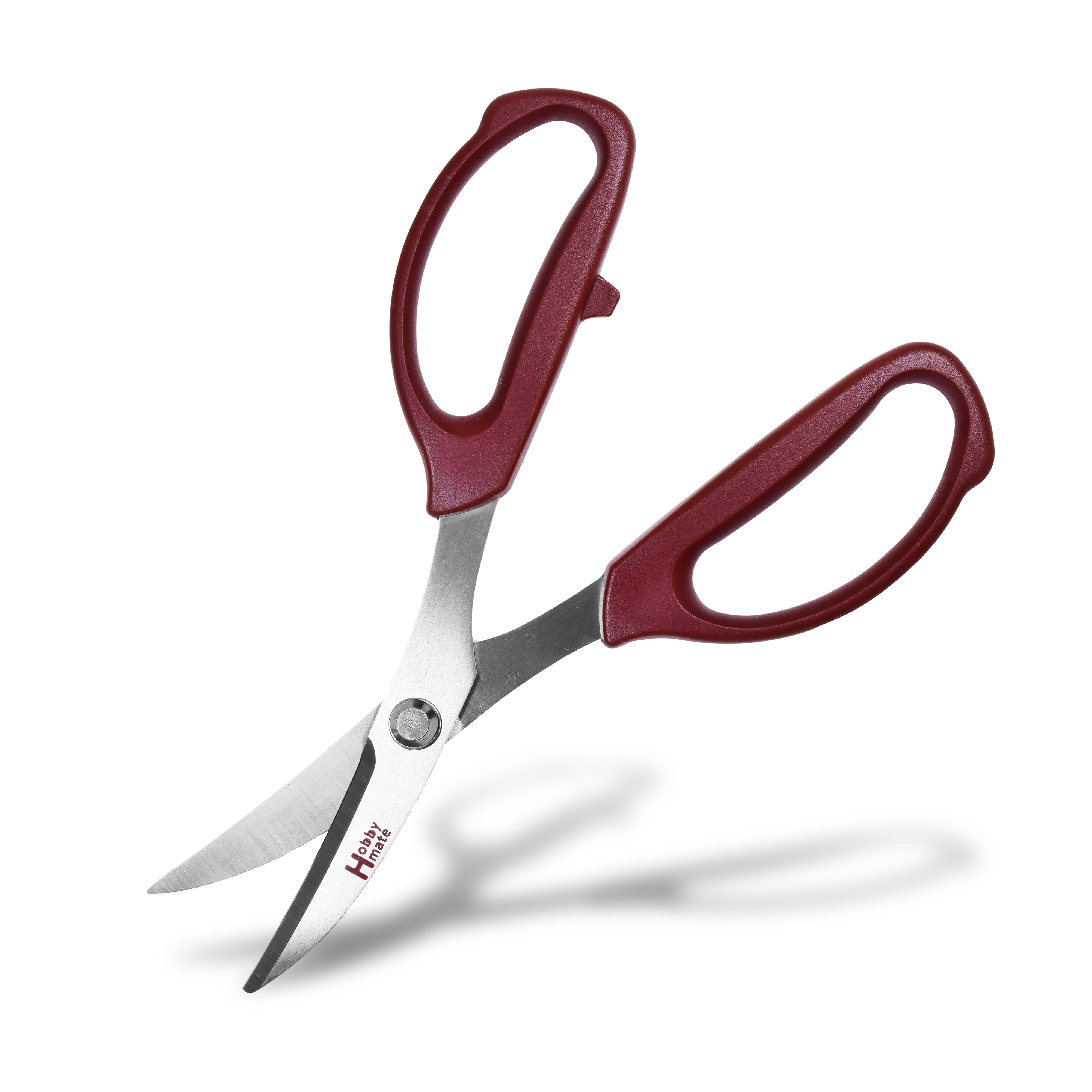 Japanese Leather Scissors, Stainless Steel Blades, Rubber Cutting Shears for Leather Craft, Office, Home, and Tailoring, 7.1"