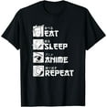 thumbnail image 1 of Japanese Letters for Anime Lover Eat Sleep Anime Repeat T-Shirt, 1 of 4