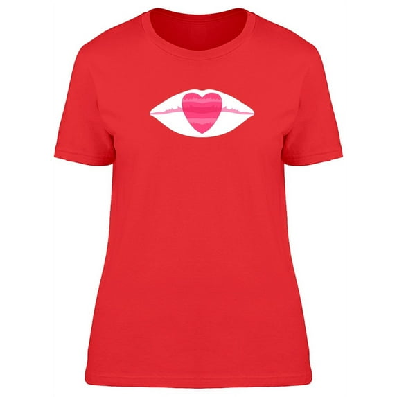 Japanese Lips Heart T-Shirt Women -Image by Shutterstock, Female Medium