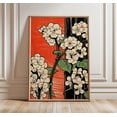 Japanese Lotus Wall Art Print, Red Black Botanical, Botanical Bedroom ...