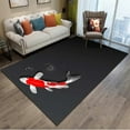 Japanese Luxury Koi Fish Flowers Pattern Living Room Anti Slip Area