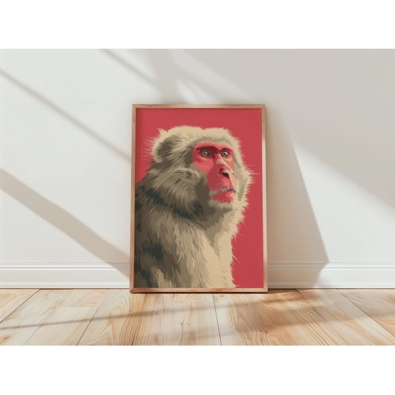 Japanese Macaque Pop Art Animal Wall Art Poster Unframed Paper Print