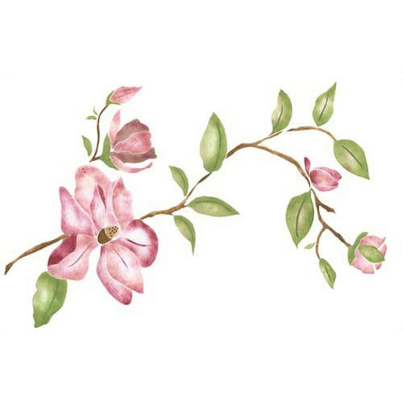 Japanese Magnolia Branch Wall Stencil SKU #3300 by Designer Stencils