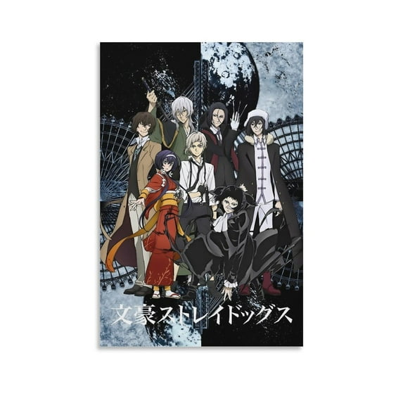 Japanese Manga Series Bungo Stray Dogs Anime Poster Posters Wall Art Painting Canvas Gift Living Room Prints Bedroom Decor Poster Artworks 24x36inch(60x90cm)