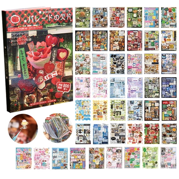 Japanese Manga Sticker Book, 45-Page 800+ Romantic Memory Series Manga Style Stickers for Journaling, Scrapbooking and DIY Craft Decoration