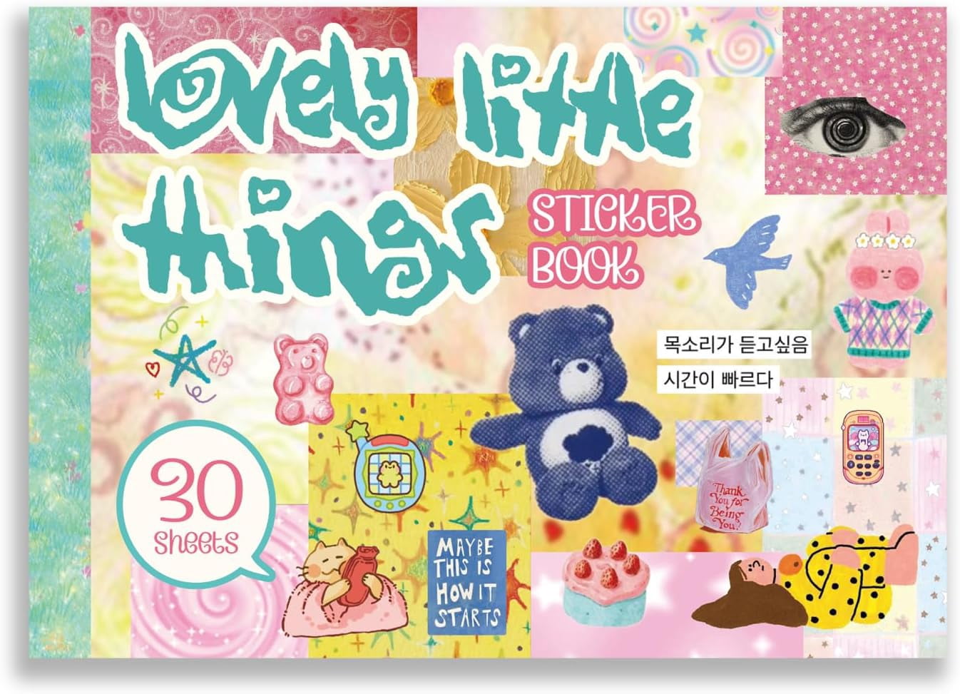 Japanese Manga Style Sticker Book with 30 Sheets of Die Cut Stickers, Over 1200 Pieces for DIY Journaling and Scrapbooking