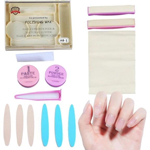 Japanese Manicure Kit, Nail Polishing and Buffing Kit, Japanese Manicure Set with Shine Pedicure, Nail Care Kits for Women Girls Beginner Home Salon