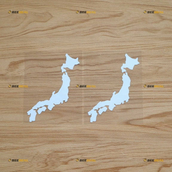 Japanese Map Car Sticker Decal Vinyl JDM Japan - 2 Pack White 4" - Fit for Honda Toyota Mazda Subaru Nissan Car Truck