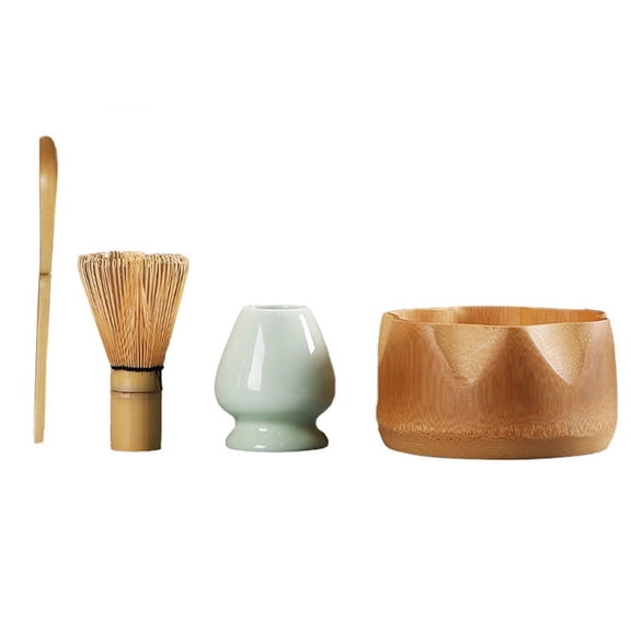 Japanese Matcha Bowl Matcha Blender Tea Bowl Tea Whisk Spoon Sieve Cup Etiquette Gift Set Ceramic + Bamboo