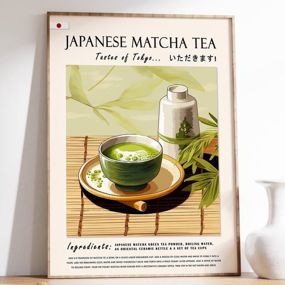 Japanese Matcha Green Tea Kitchen Poster UNFRAMED PAPER POSTER, Home Decor