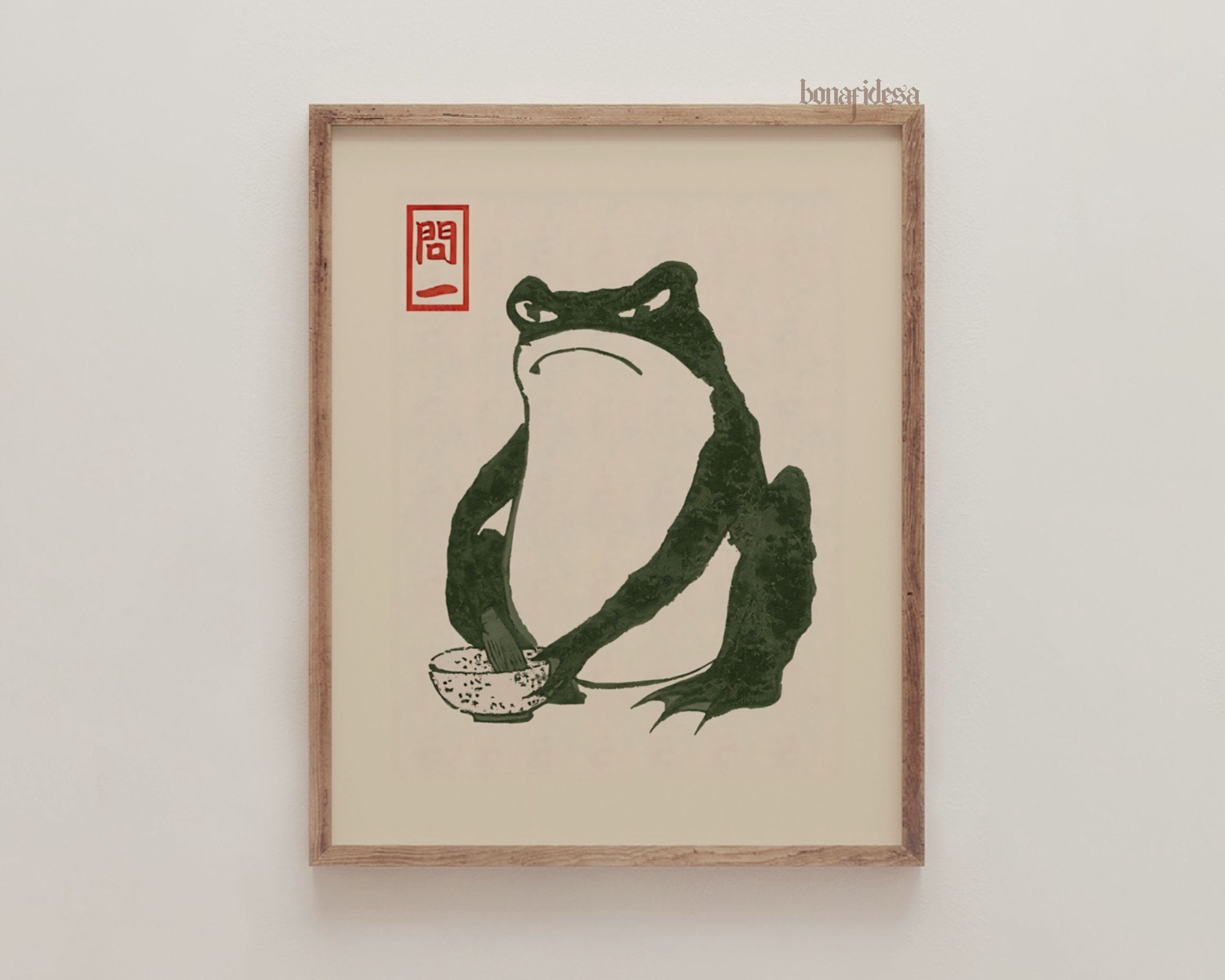 Japanese Matsumoto Hoji Frog, Vintage Frog Woodblock Poster, Ukiyo-E ...