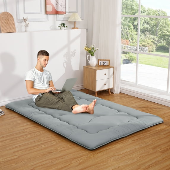 Japanese Mattress Floor Mattress for Kids, Japanese Futon Floor Mattress Twin Size Sleeping Mattress for Floor, Tatami Mat, Roll Up Mattress Camping Mattress Pad
