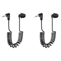 NEW 2X 3.5mm Spring Earphones Single Side Headphones Earbuds Wired Headset for Mobile Phone MP3 Computer