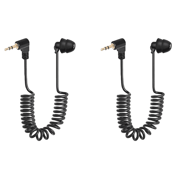 NEW 2X 3.5mm Spring Earphones Single Side Headphones Earbuds Wired Headset for Mobile Phone MP3 Computer