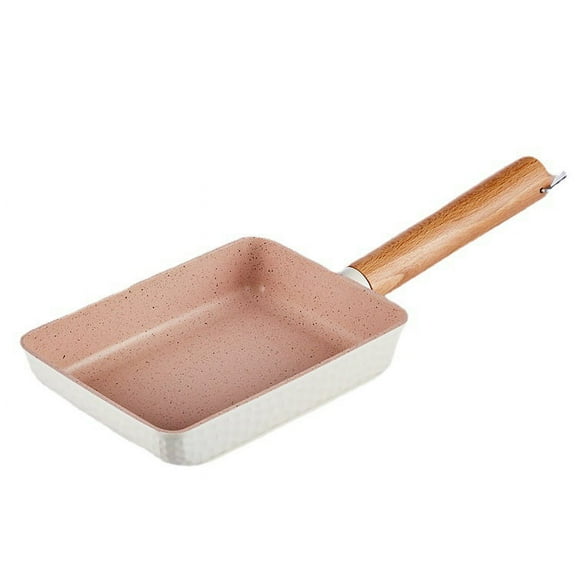Japanese Mini Non-Stick Frying Pan (Meerschaum Stone) - Thick Aluminum Egg Pan for Induction & Electric Stoves. Easy Clean