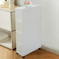 thumbnail image 1 of Japanese Minimalist Narrow Slim Rolling Storage Cart with 4 Drawers, Durable PP Material, Dustproof & Transparent Design for Home, Living Room, Kitchen, and Bathroom, 1 of 5