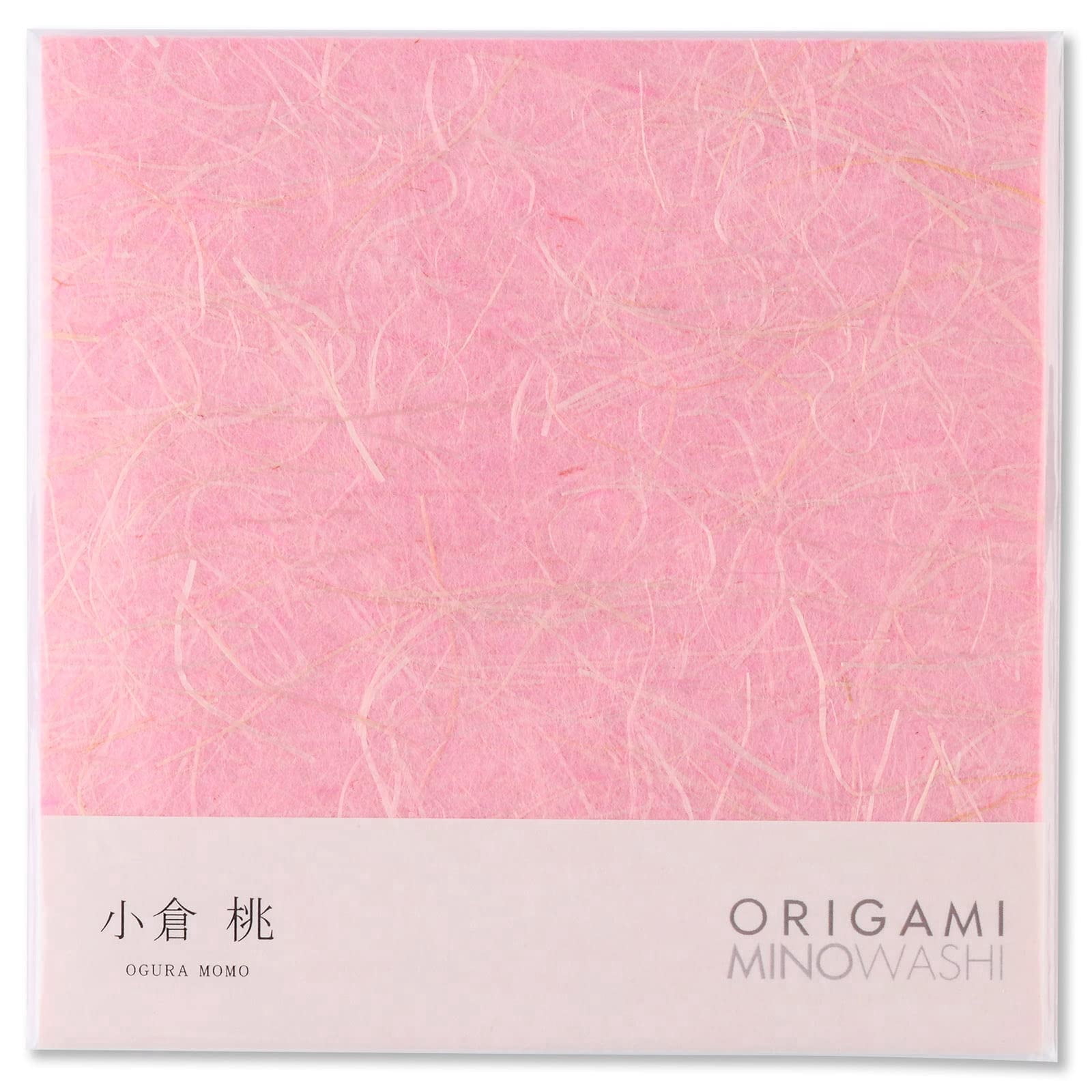 Japanese Mino Washi Origami Paper – Momo Pink, 6.1" Square, 20 Sheets, Natural Hemp Fiber, Made in Japan
