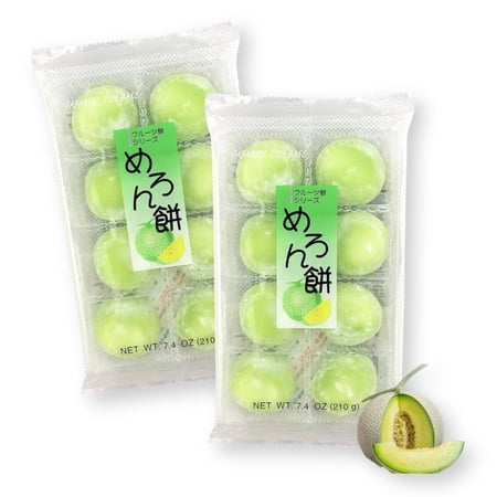 Japanese Mochi Fruit Daifuku MELON Rice Cake 7.00 Oz / 200 g (Pack of 2)
