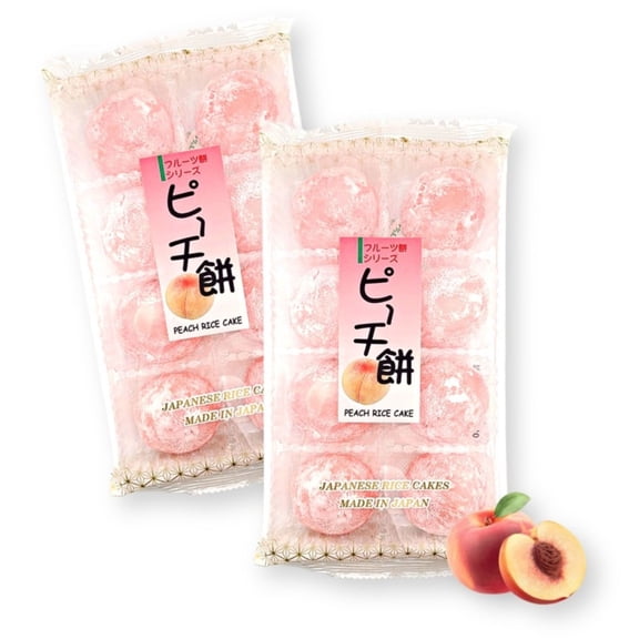 Japanese Mochi Fruit Daifuku PEACH Rice Cake 7.00 Oz / 200 g (Pack of 2)